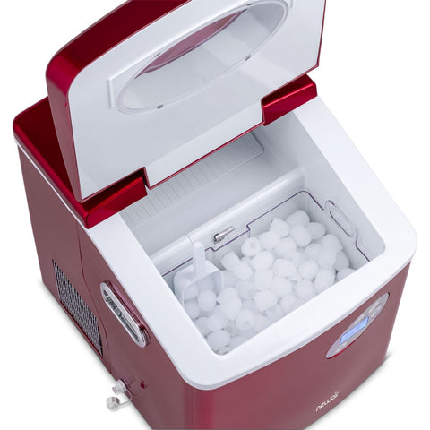 Image of NewAir 16" Freestanding 50 lbs Easy to Clean Red Ice Maker (AI-215R)