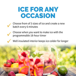 NewAir 16" Freestanding 50 lbs Easy to Clean Red Ice Maker (AI-215R)