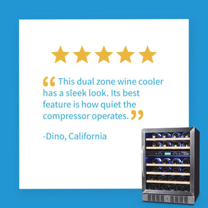 NewAir 24" Built-In 46 Bottles Stainless Steel Wine Cooler (NWC046SS01)