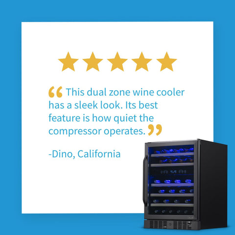 Image of NewAir 24" Built-In 46 Bottles Stainless Steel Wine Cooler (NWC046BS00)