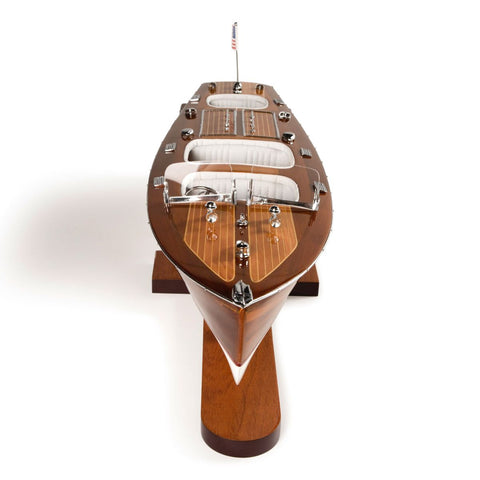 Image of Top front view of the Authentic Models Triple Cockpit Scale Speedboat AS183