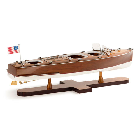 Image of Right side view of the Authentic Models Triple Cockpit Scale Speedboat AS183