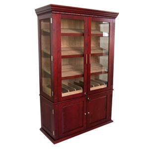 Front View of the Saint Regis 4000 Cigars Dark Cherry Humidor Cabinet