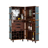 View of the decorated opened Authentic Models Petrol French Finish Stateroom Bar Cabinet MF078P