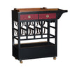 Front left side view of the Authentic Models Honey & Red Finish Bar Trolley Table & Server MF163