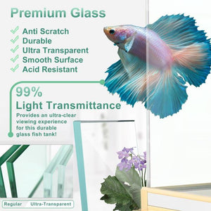 Premium Ultra Clear Glass of the AquaDream-135-Gallon-Red-and-Gold-Aquarium-AD-1260-RD