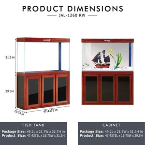 Product Dimensions of the AquaDream-135-Gallon-Red-and-Gold-Aquarium-AD-1260-RD